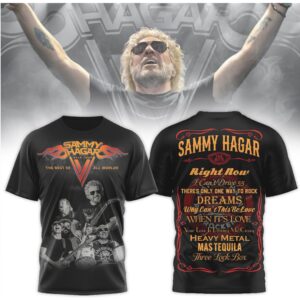 Sammy Hagar 2026 World Tour Greatest Hits Rock Band Concert Fan T Shirt Sammy Hagar 2026 World Tour Greatest Hits Rock Band Concert Fan T Shirt