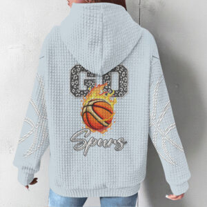 San Antonio Spurs Grey Textured Waffle Hoodie Stylish NBA Game Day Shirt San Antonio Spurs Grey Textured Waffle Hoodie Stylish NBA Game Day Shirt