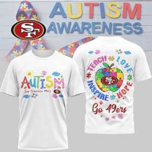 San Francisco 49ers Autism Awareness Teach Love Hope Puzzle NFL Fan T Shirt