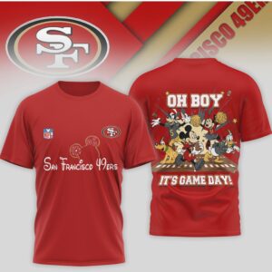 San Francisco 49ers Mickey Mouse Disney Game Day Red Vintage Football Fan Shirt