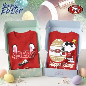 San Francisco 49ers Snoopy Happy Easter Egg Hunt Nike Logo Football Shirt