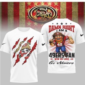 San Francisco 49ers Sourdough Sam Mascot Damn Right Niners Fan Graphic Shirt