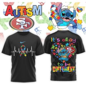 San Francisco 49ers Stitch Autism Awareness It’s Okay To Be Different Shirt San Francisco 49ers Stitch Autism Awareness It’s Okay To Be Different Shirt
