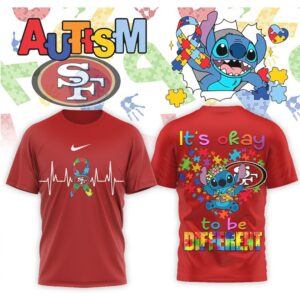 San Francisco 49ers Stitch Autism Awareness It’s Okay To Be Different Shirt