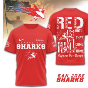 San Jose Sharks R.E.D. Friday Military Support Remember Everyone Deployed Shirt