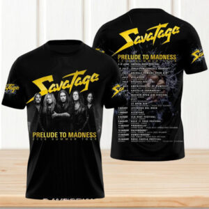 Savatage Prelude To Madness 2026 Summer Tour Black Graphic Rock Band Merch T Shirt Savatage Prelude To Madness 2026 Summer Tour Black Graphic Rock Band Merch T Shirt