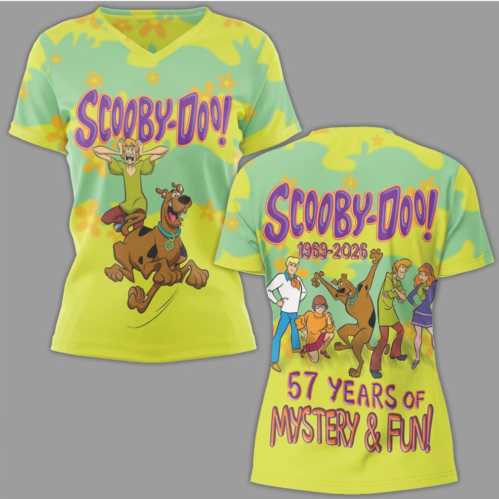 Scooby Doo 57 Years Of Mystery And Fun Anniversary Graphic All Over Print Shirt Scooby Doo 57 Years Of Mystery And Fun Anniversary Graphic All Over Print Shirt