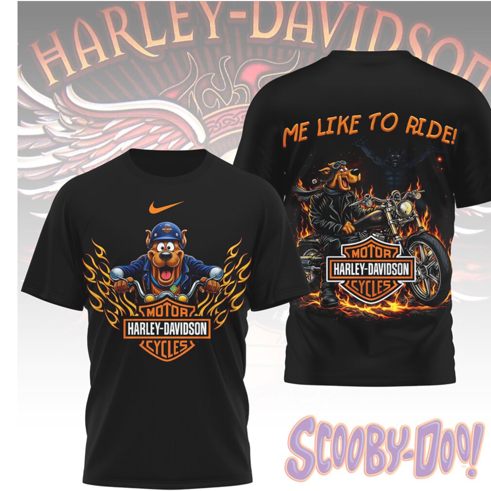 Scooby Doo Harley Davidson Motor Cycles Biker Style Graphic T Shirt Scooby Doo Harley Davidson Motor Cycles Biker Style Graphic T Shirt