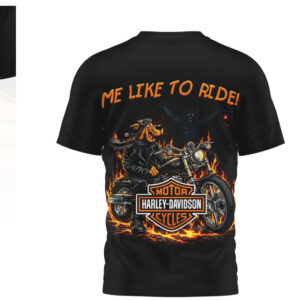 Scooby Doo Harley Davidson Motor Cycles Biker Style Graphic T Shirt