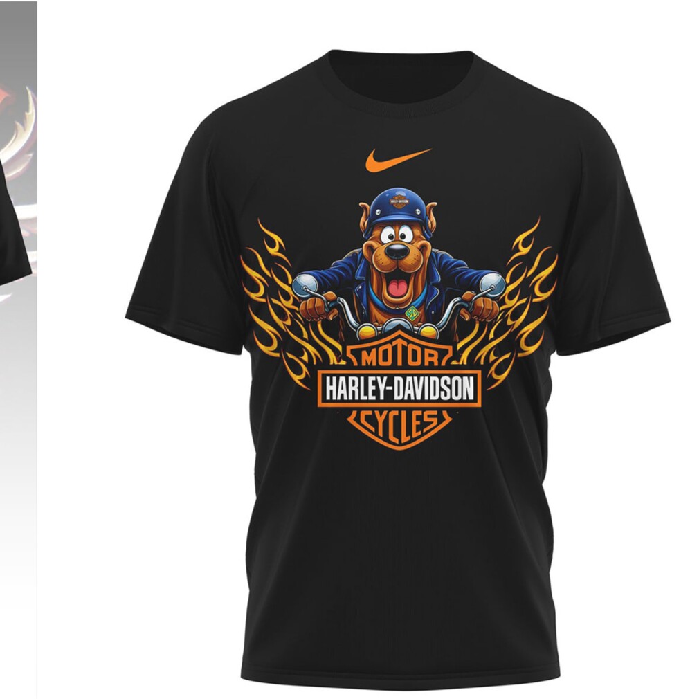 Scooby Doo Harley Davidson Motor Cycles Biker Style Graphic T Shirt Scooby Doo Harley Davidson Motor Cycles Biker Style Graphic T Shirt
