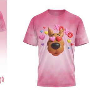 Scooby Doo Ruv Is In The Air Pink Valentine Graphic Shirt Cute Cartoon Apparel