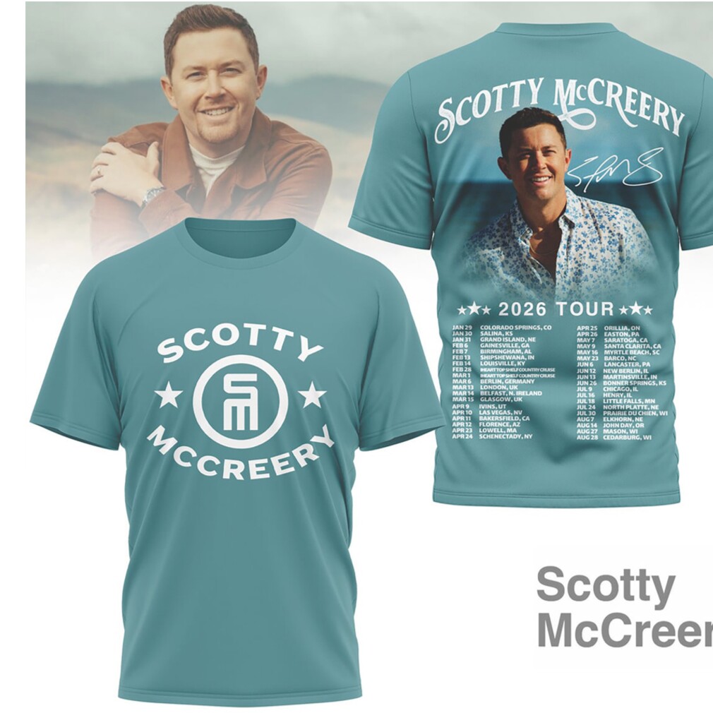 Scotty McCreery 2026 North American Concert Tour Teal Graphic Tee Country Music Merch Scotty McCreery 2026 North American Concert Tour Teal Graphic Tee Country Music Merch
