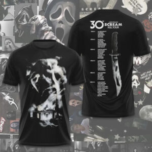 Scream 30th Anniversary Kill Tour Vintage Ghostface Knife Schedule Horror Movie Hoodie