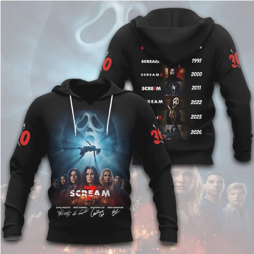 Scream 30th Anniversary Movie Timeline Vintage Horror Film Fan Hoodie Scream 30th Anniversary Movie Timeline Vintage Horror Film Fan Hoodie