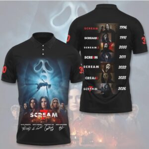 Scream 30th Anniversary Movie Timeline Vintage Horror Film Fan Hoodie