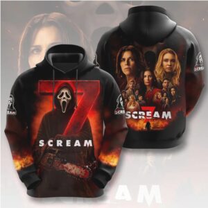 Scream 7 Chainsaw Ghostface Horror Bloody Slasher Movie Fan Hoodie Scream 7 Chainsaw Ghostface Horror Bloody Slasher Movie Fan Hoodie