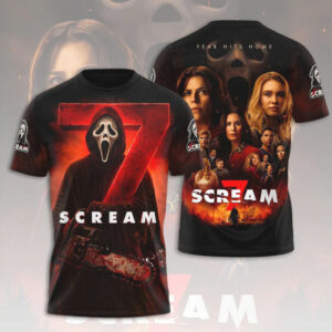 Scream 7 Chainsaw Ghostface Horror Bloody Slasher Movie Fan Hoodie