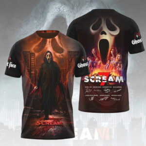 Scream 7 City Slasher Ghostface Graphic Horror Movie Fan Commemorative Apparel Hoodie