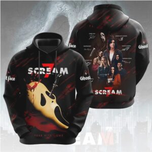 Scream 7 Fear Hits Home Cast Graphic Slasher Film Fan Tribute Apparel Hoodie Scream 7 Fear Hits Home Cast Graphic Slasher Film Fan Tribute Apparel Hoodie