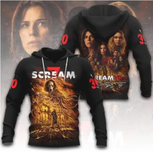 Scream 7 Ghostface Burnt Down Horror Vintage Movie Poster Hoodie Scream 7 Ghostface Burnt Down Horror Vintage Movie Poster Hoodie