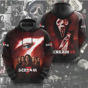 Scream VII Ghostface Horror Movie Vintage Sidney Prescott Slasher Film Hoodie