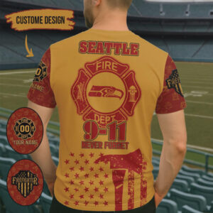 Seattle Fire Dept 9 11 Never Forget Firefighter Tribute Seahawks Logo Graphic T Shirt Seattle Fire Dept 9 11 Never Forget Firefighter Tribute Seahawks Logo Graphic T Shirt