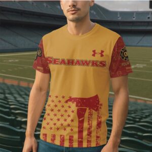 Seattle Fire Dept 9 11 Never Forget Firefighter Tribute Seahawks Logo Graphic T Shirt