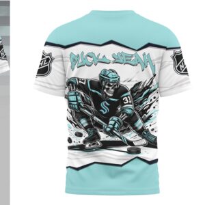 Seattle Kraken Puck Yeah Skeleton Teal 90s Hockey Apparel Shirt Seattle Kraken Puck Yeah Skeleton Teal 90s Hockey Apparel Shirt