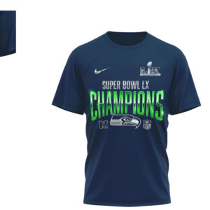 Seattle Seahawks 12 As One Super Bowl LX Champions 2026 Graphic T Shirt
