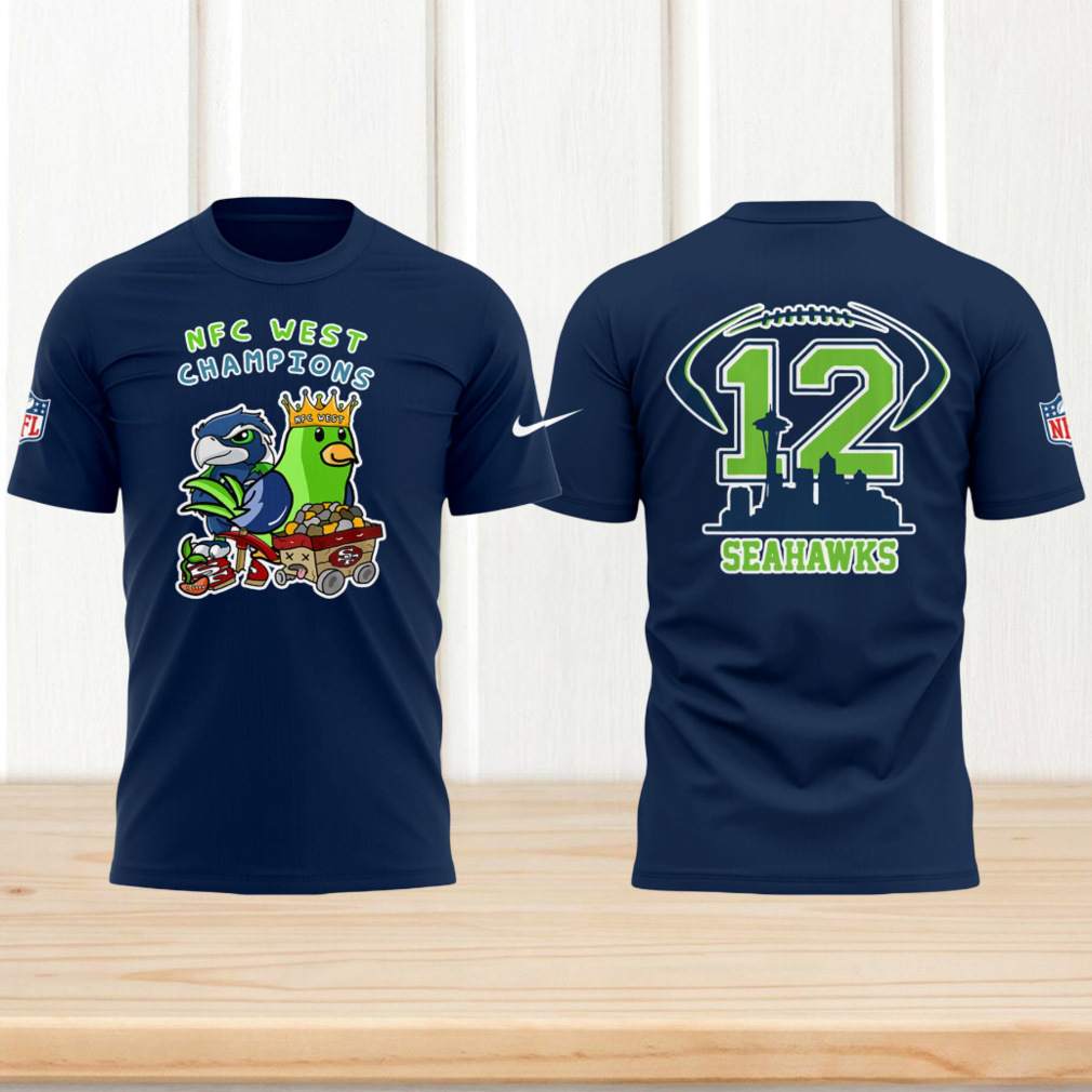 Seattle Seahawks 12th Man NFC West Champions Navy Skyline Graphic Performance T Shirt Seattle Seahawks 12th Man NFC West Champions Navy Skyline Graphic Performance T Shirt