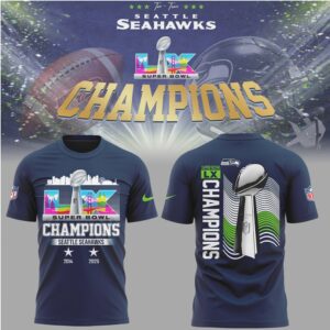Seattle Seahawks 2 Time Super Bowl Champions Trophy History Navy Blue Fan Hoodie