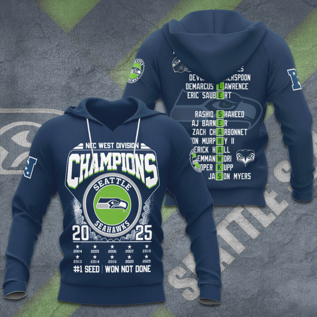 Seattle Seahawks 2025 NFC West Division Champions Number One Seed Hoodie Seattle Seahawks 2025 NFC West Division Champions Number One Seed Hoodie