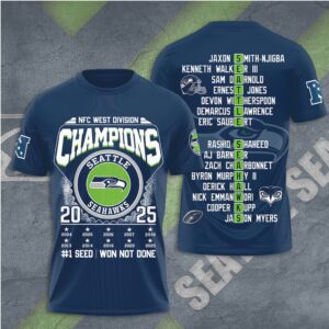 Seattle Seahawks 2025 NFC West Division Champions Number One Seed Hoodie
