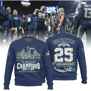 Seattle Seahawks 2025 NFC West Division Champions Signature Skyline Congrats Seahawks Hoodie