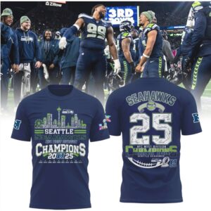Seattle Seahawks 2025 NFC West Division Champions Signature Skyline Congrats Seahawks Hoodie