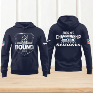 Seattle Seahawks 2026 NFC Championship Bound Performance Navy Pullover Fan Hoodie Seattle Seahawks 2026 NFC Championship Bound Performance Navy Pullover Fan Hoodie