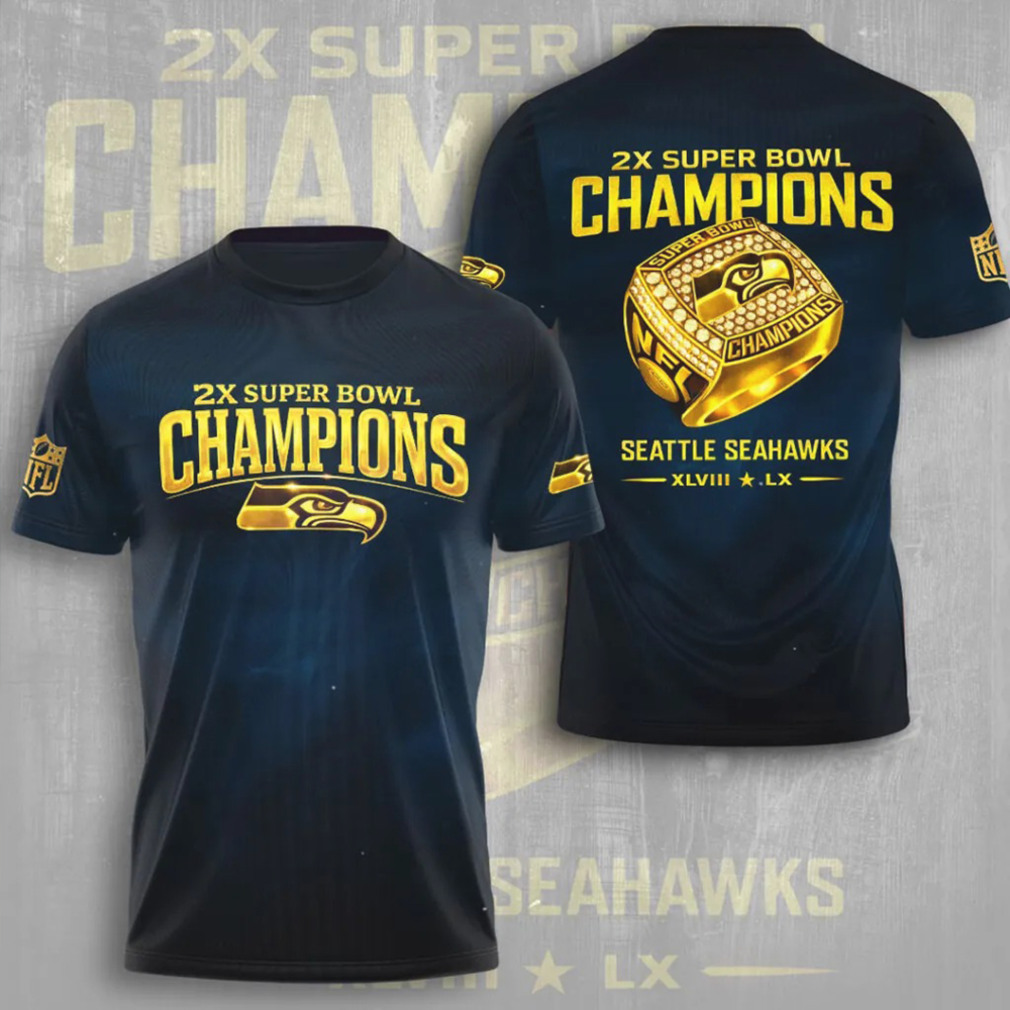 Seattle Seahawks 2X Super Bowl Champions Championship Ring Fan Hoodie Seattle Seahawks 2X Super Bowl Champions Championship Ring Fan Hoodie