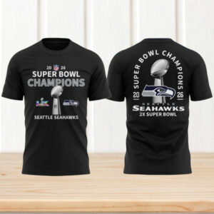 Seattle Seahawks 2X Super Bowl Champions Commemorative Trophy Fan Shirt Seattle Seahawks 2X Super Bowl Champions Commemorative Trophy Fan Shirt