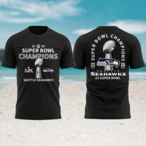 Seattle Seahawks 2X Super Bowl Champions Commemorative Trophy Fan Shirt