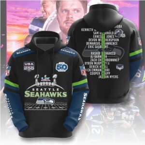 Seattle Seahawks 2X Super Bowl Champions NFL Football Graphic Game Day Hoodie Seattle Seahawks 2X Super Bowl Champions NFL Football Graphic Game Day Hoodie