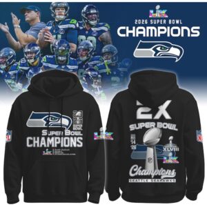 Seattle Seahawks 2X Super Bowl Champions Trophy History Hoodie Seattle Seahawks 2X Super Bowl Champions Trophy History Hoodie