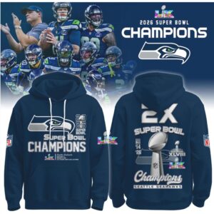Seattle Seahawks 2X Super Bowl Champions Trophy History Hoodie