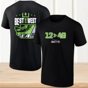 Seattle Seahawks Best In The West 2025 Football Champion Graphic Fan T Shirt Seattle Seahawks Best In The West 2025 Football Champion Graphic Fan T Shirt