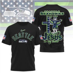 Seattle Seahawks Jesus In My Heart Religious Christian Faith Football Fan T Shirt