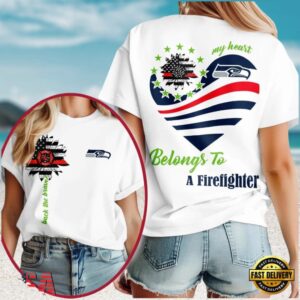 Seattle Seahawks My Heart Belongs To A Firefighter Back The Brave T Shirt