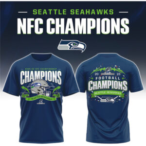 Seattle Seahawks NFC Champions 2025 26 Football Helmet Graphic Hoodie
