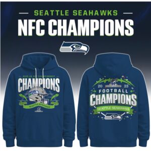 Seattle Seahawks NFC Champions 2025 26 Football Helmet Graphic Hoodie