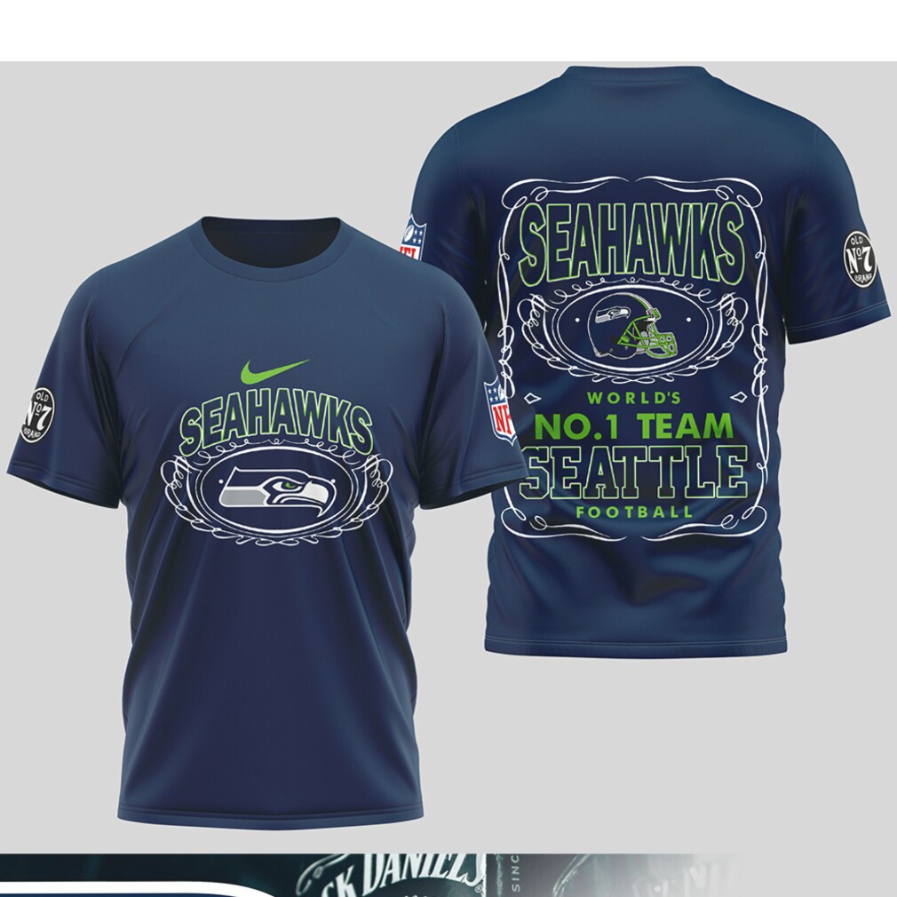 Seattle Seahawks No 1 Team Jack Daniels Whiskey Label Style Football Fan T Shirt Seattle Seahawks No 1 Team Jack Daniels Whiskey Label Style Football Fan T Shirt