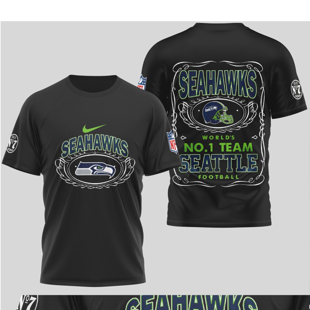 Seattle Seahawks No 1 Team Jack Daniels Whiskey Label Style Football Fan T Shirt Seattle Seahawks No 1 Team Jack Daniels Whiskey Label Style Football Fan T Shirt