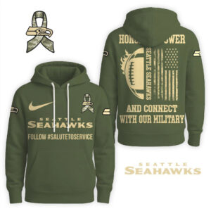 Seattle Seahawks Salute To Service Military Appreciation Olive Green Hoodie Seattle Seahawks Salute To Service Military Appreciation Olive Green Hoodie